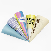 Manchons en papier jetables personnalisés pour cornets de crème glacée, supports coniques pour desserts et snacks