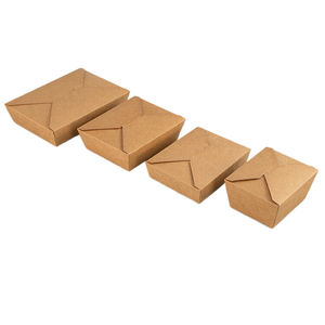 Wadah makanan kertas mudah terurai kustom kemasan salad mengambil kotak makan siang - Product Image 3