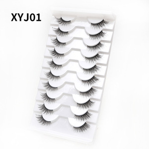 Ciglia mezze corte popolari ciglia angolari 3d con fascia trasparente in <span class=keywords><strong>visone</strong></span> con confezione personalizzata per ciglia 10 paia di ciglia con Logo personalizzato - Product Image 2