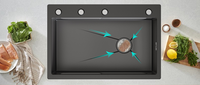 Pas cher Personnalisé Nano Noir Simple Bol Évier De Cuisine À La Main Multifonction Moderne Cascade En Acier Inoxydable Évier De Cuisine Intelligent