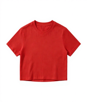 T-shirts courts côtelés personnalisés de haute qualité avec logo, très extensibles, ajustés, basiques, à manches courtes, pour femmes, tenue décontractée
