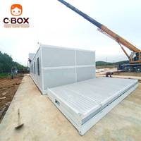 Cbox Maison mobile préfabriquée facile à assembler de 20 pieds, panneau sandwich en acier, bureau mobile, café, magasin, bar, conteneur pliable