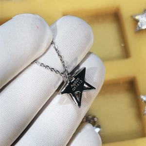 Collana in Argento 925 con Catena a Stella di Bambù e Ciondolo a Cometa con Zirconi per Donne, <span class=keywords><strong>Gioielli</strong></span> Chic e Sportivi di Lusso Leggero - Product Image 4