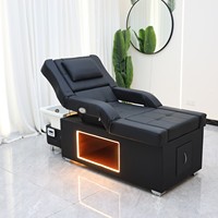 Système de spa capillaire Bed Head par Luxmars Modern pour salon de beauté, fauteuil-lit de lavage avec bassin pour les pieds
