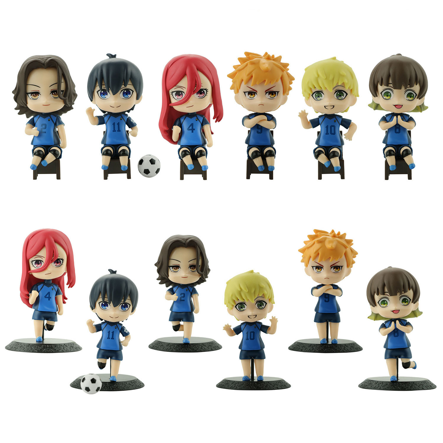 Фигурки игрушечные из ПВХ с синим замком, 6 шт./комплект