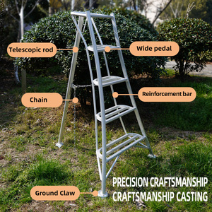 <span class=keywords><strong>Escalera</strong></span> Plegable Portátil de Aluminio de Alta Resistencia, Moderna, con Capacidad de 300 kg, para Exteriores, Jardín, 1.1 Metros de Altura - Product Image 5