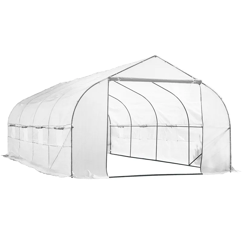 OEM Made 20 'x 10' x 7 '-Weißer PE-Stoff bezug Tragbares begehbares Garten gewächshaus mit geeignetem Preis