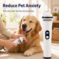 Lime à ongles pour chat et chien avec aspiration intégrée, collecte la poussière des ongles, coupe les ongles en toute sécurité et sans douleur, kit de lime à ongles pour animaux de compagnie