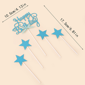 Decorazione per torta in carta glitterata da 210 g/m² con scritta '<span class=keywords><strong>Buon</strong></span> <span class=keywords><strong>Compleanno</strong></span>' in confezione OPP, OEM o ODM. - Product Image 3