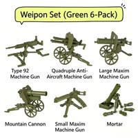 Ensemble d'accessoires de scène militaire de la Seconde Guerre mondiale à assembler : armes, casques, barrières, parachutes, chiens, pièces d'armes – Cadeau pour fans de scènes historiques à construire soi-même