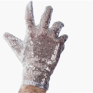 <span class=keywords><strong>MJ</strong></span> King of Pop Costume Invernale a Righe con Cappello Fedora, Guanti e Occhiali da Sole - Nero/Argento - Product Image 4