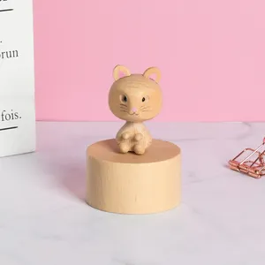 Tune Melody Creative Merry Go Round High Quality Wholesale Kitten Wooden Custom Toy Music Boxes For Kids