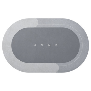 Oval <strong>Square</strong> <strong>Bath</strong> Bathroom Rug Anti Non-Slip Water Absorbent Floor Shower <strong>Mats</strong> Crystal Velvet Carpet with Rubber Door <strong>Mat</strong> - Product Image 5