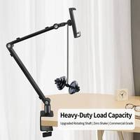 Support de téléphone à pince pour bureau avec rotation à 360° °   Support de tablette universel à bras flexible rotatif avec pince en C (1-6 cm) pour bureau et lit OEM