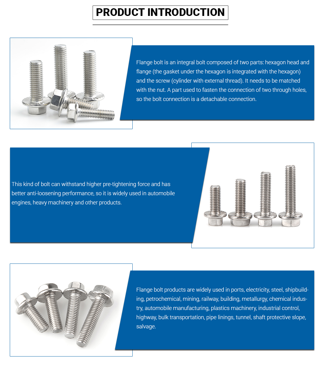 Fastener Manufacturer Stainless Steel Hex Flange Bolts DIN6921