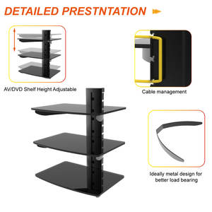 Étagère murale <span class=keywords><strong>DVD</strong></span> Charmount Étagères centrales de divertissement flottantes Étagère TV - Product Image 3