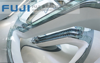 Escalator intérieur résidentiel FUJI en acier inoxydable, certifié CE, origine Chine, largeur de marche 600-1000 mm, vitesse 0,5-0,75 m/s, contrôle VVVF