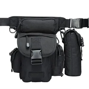 Multifunctional Tactical Outdoor Motorcycling Hiking Traveling Drop Leg Waist Bag Pack Water Bottle Fishing Tool Pouch Bag
