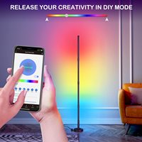 Décoration de lumières de Noël avec contrôle intelligent Lumière d'angle Changement de couleur LED RVB Coin Lampadaire intelligent pour la décoration