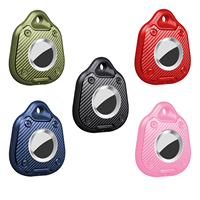 Housse de protection étanche en TPU et PC rigide effet fibre de carbone anti-perte pour AirTag avec porte-clés