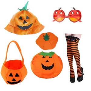 Nouveauté 2025 Sacs à bonbons et sacs seau en tissu en forme de <span class=keywords><strong>citrouille</strong></span> pour Halloween, thème Festival Hawaïen, sacs à main pour friandises - Product Image 1