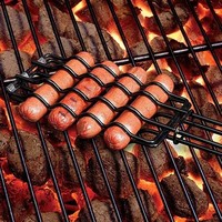 Panier de cuisson portable en acier inoxydable pour saucisses, panier de cuisson pliable antiadhésif pour pique-nique, panier de cuisson pour hot-dogs, poisson, légumes, viandes