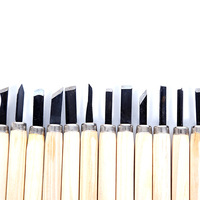 Lot de 12 gouges de sculpture multifonctions avec manches en acier et pointes droites pour le travail du bois CE