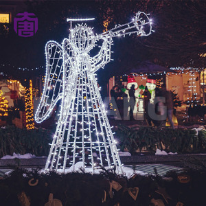 2D 3D Christmas Angel <b>Light</b> Sculpture for Commercial Mall Park Resort and Outdoor Holiday Display - Product Image 3