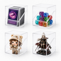 Boîte de rangement multifonction en acrylique transparent pour cartes à collectionner, dés de jeu, mini-poupées et objets de collection