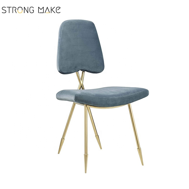 Moderno muebles de comedor de acero inoxidable de tapicería de terciopelo Jonathan Adler Maxime silla