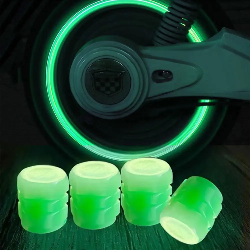 Tampas de válvula luminosa, tampas fluorescentes, verde e azul para noite, brilhante, para carro, motocicleta, para pneu, decoração