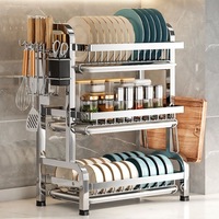 Égouttoir à vaisselle en tube de fer pour cuisine, support de rangement pour assiettes et bols avec bac de récupération des eaux