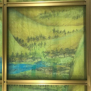 Hairline cepillado satén Oro Verde pintura paisaje barbilla estilo Acero inoxidable particiones para restaurante - Product Image 3