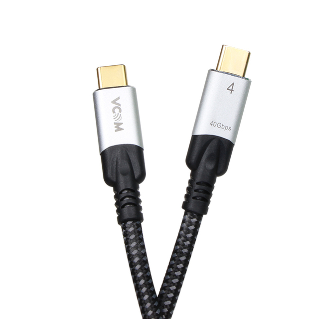 VCOM 1.2M Braided 240W Supper Fast Charging USB Type C Cable 40Gbps 4K 8K Video USB4 Cable for Laptop Mobile Phone