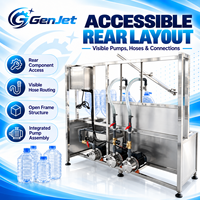 Machine de remplissage d'eau en bouteille PET semi-automatique pour contenants de 5 à 15 litres avec pièces de contact en acier inoxydable 304 et plateau à rouleaux