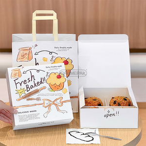 Tùy chỉnh <span class=keywords><strong>Macaron</strong></span> Donut Pastry Baking bánh bao bì hộp giấy bánh donut Hộp bao bì thực phẩm - Product Image 4