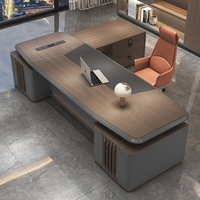 Escritorio Ejecutivo Moderno de Lujo con Paneles de Madera Extensibles, Fácil de Ensamblar, Garantía de 6 Años, Ecológico, Comercial, para Jefes/Directores