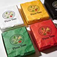 Kotak Pizza Bergelombang Cetak Kustom dengan Lapisan Foil di Bagian Dalam untuk Pengiriman Pizza Panas, Tahan Panas, dan Penggunaan Take Away