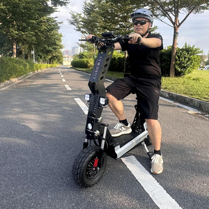 Patinete Eléctrico Plegable <span class=keywords><strong>de</strong></span> 13 Pulgadas con Neumáticos Grandes, Doble Motor, Poste con Logotipo, Reposapiés y Logotipo - Product Image 1