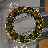 Décorations lumineuses de Noël de luxe, lumières LED en forme de boule 3D, grosses boules de Noël décorées pour le plafond