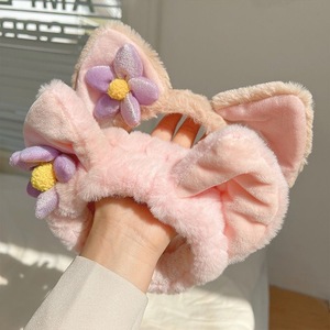 Serre-tête en tissu Lingna Belle, accessoire capillaire de dessin animé, mignon, pour automne/hiver, pince à cheveux, coiffe en peluche, pour mariage avec masque - Product Image 3