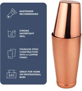 Wuyi Camol <span class=keywords><strong>China</strong></span> precio de fábrica bar coctelera Boston ventas precio razonable coctelera oro rosa coctelera - Product Image 4