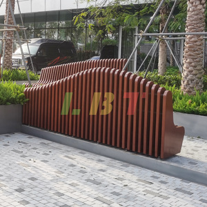 Libit Wooden Art <b>Bench</b> Solid <b>Wood</b> Outdoor Patio <b>Bench</b> Durable Garden Park Seating 4 Person - Product Image 2