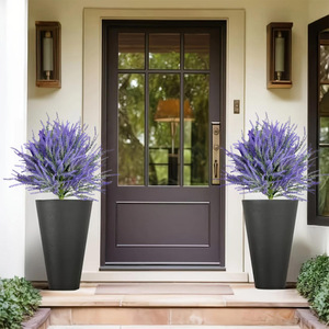 Ramas de Trigo de Plástico Artificial con Lavanda Flocada, Estilo Pastoral, Plantas Artificiales para Decoración de Bodas, Hogar y Fiestas, Ramo de Flores - Product Image 5