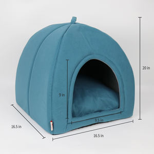 Tente pour animaux de compagnie Lit de grotte pour chats/petits chiens-15x15x15 pouces 2-en-1 Tente/<span class=keywords><strong>cabane</strong></span> à chaton avec <span class=keywords><strong>coussin</strong></span> lavable amovible - Product Image 6