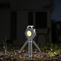 Lampu Sorot COB Portabel Lampu Gantungan Kunci LED Mini Baterai AA Isi Ulang Paduan Aluminium USB Tahan Air 10W 3.7V Senter Berkemah