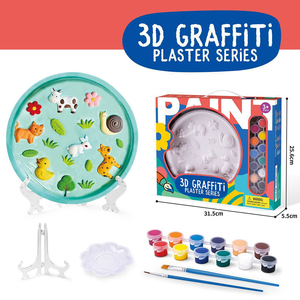 ชุดอุปกรณ์วาดภาพปูนปลาสเตอร์ 3 มิติ 4 ธีม ชุดงานศิลปะ DIY รูปสัตว์ทะเลและสัตว์เลี้ยงในฟาร์ม พร้อมสีและแปรงทาสี ของเล่นเสริมพัฒนาการสำหรับเด็ก - Product Image 3