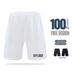 Shorts de sport décontractés pour hommes, séchage rapide, respirants, anti-plis, taille élastique, couleur unie, 100 % polyester, avec logo personnalisé - Product Image 3