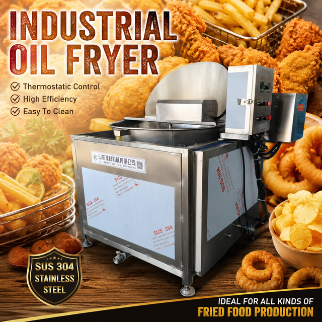 Industrial Continuous 304 Stainless Steel Deep Frying Machine 30KG/H Capacity for French Fries Potato Chips Chicken Nuggets