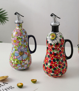 Pot à huile et sauce soja en céramique de la série bohème personnalisable pour la cuisine, les assaisonnements, les restaurants, les hôtels, bouteille de stockage, option de vente en gros - Product Image 5